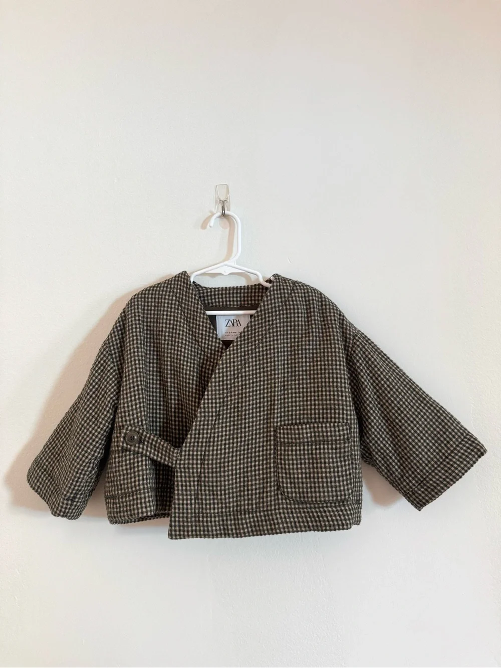Zara Timelesz Gingham Kimono Jacket